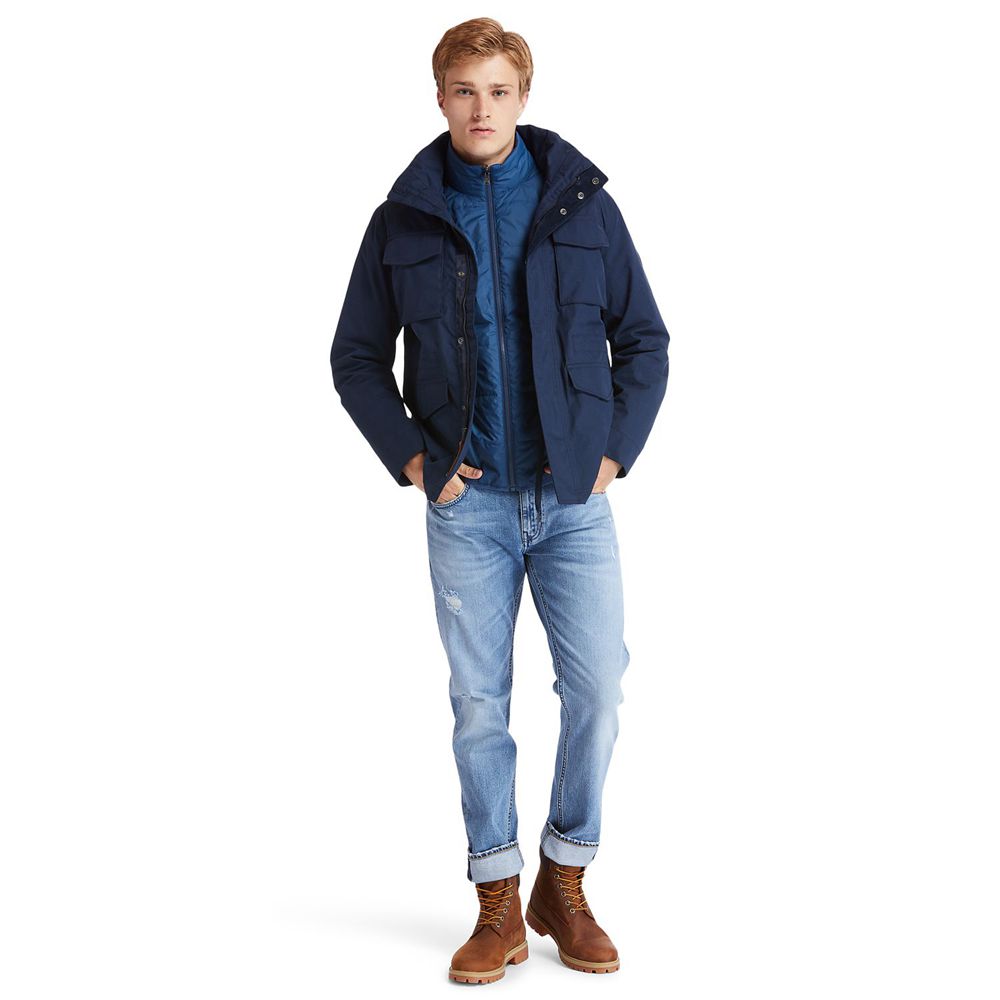 Timberland Mens Jackets Snowdon Peak 3-in-1 M65 Waterproof - Navy - India WR3420791